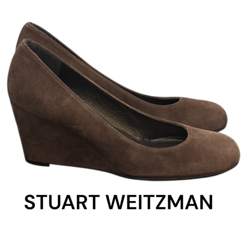 Authentic Stuart Weitzman Brown Suede, Leather De… - image 2